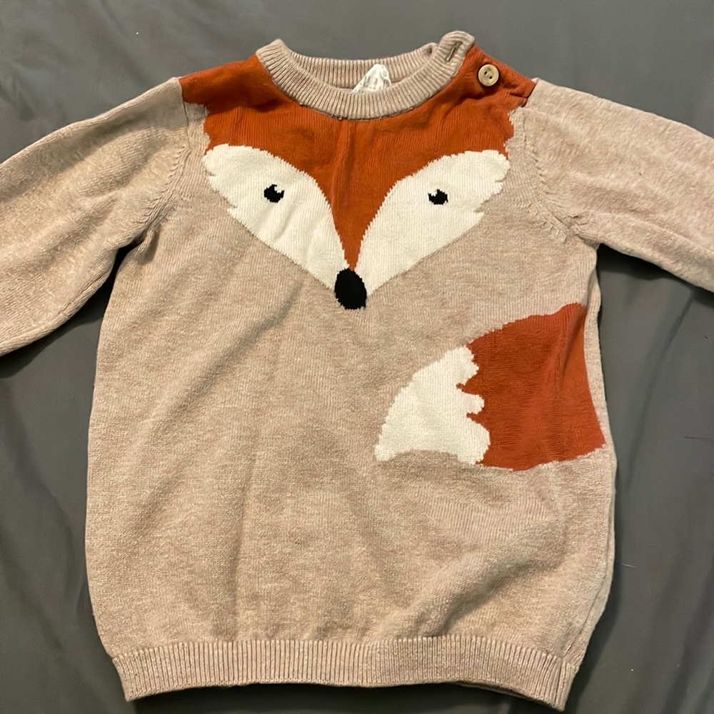 H&M Fox Sweater Size 9-12m